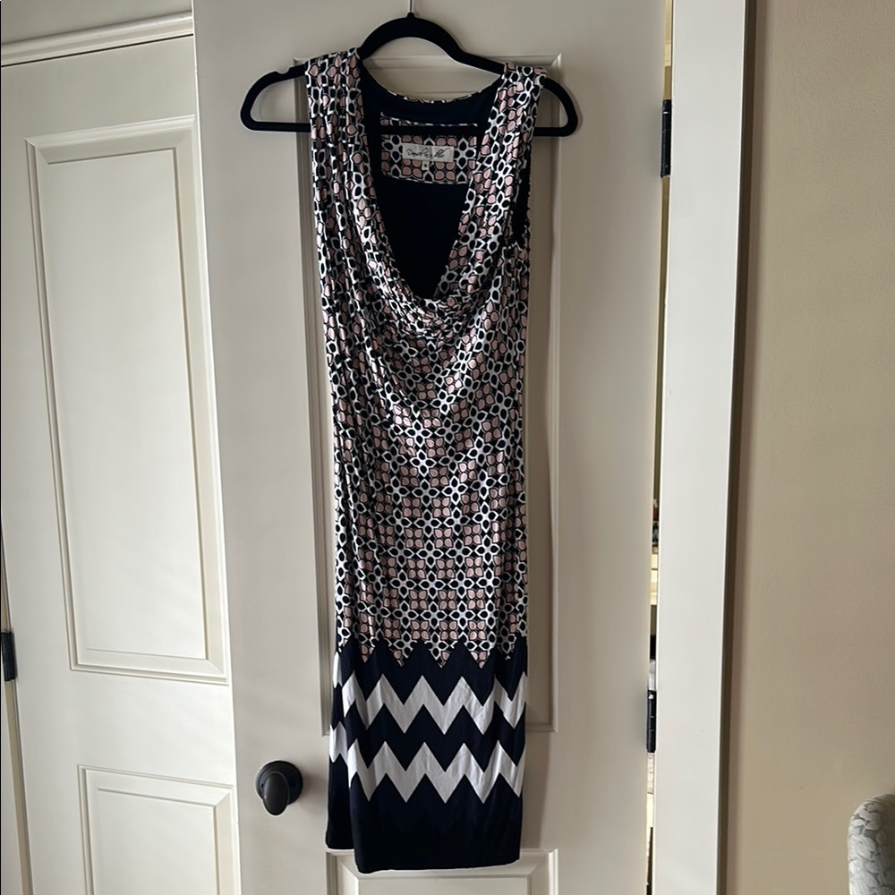 Stylish Black and White Patterned Dress